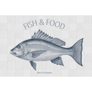 ESTAhome Wandtattoo Fisch Blau 70 x 46