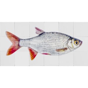 ESTAhome Wandtattoo Fisch Grau und Rot 97 x 48