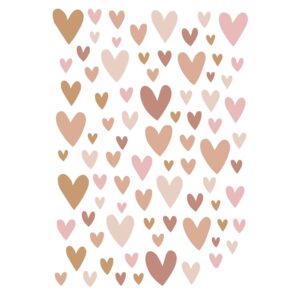 ESTAhome Wandtattoo Herzchen Terrakotta Rosa und Beige 33 cm x 47