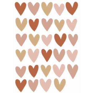 ESTAhome Wandtattoo Herzchen Terrakotta Rosa und Beige 47