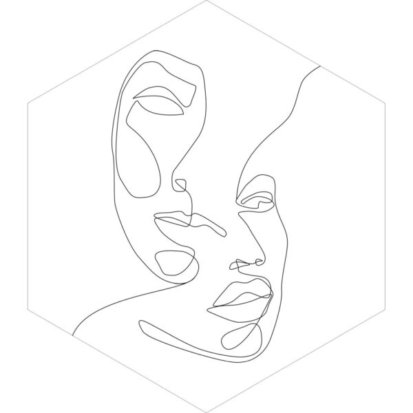 ESTAhome Wandtattoo Line Art Gesichter Schwarz-Weiß 140 x 161 cm 159025
