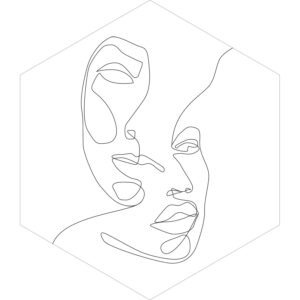 ESTAhome Wandtattoo Line Art Gesichter Schwarz-Weiß 70 x 81 cm 159001