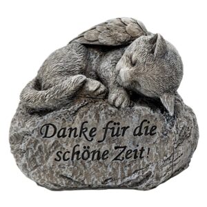 Flower Power Grabdekoration Memoria Hund und Katze auf Stein 2-fach Sortiert