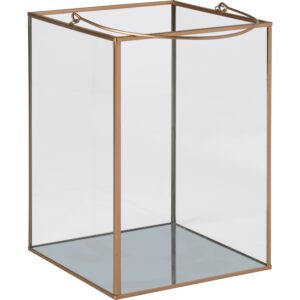 Glas-Laterne Safari Lodge 22 cm x 17 cm x 17 cm Gold-Rahmen