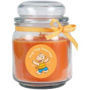 HS Candle Duftkerze & Bonbon Glas Comic Honigmelone Orange