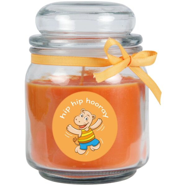 HS Candle Duftkerze & Bonbon Glas Comic Honigmelone Orange