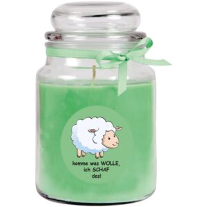 HS Candle Duftkerze & Bonbon Glas Comic Kokos Grün