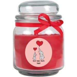 HS Candle Duftkerze & Bonbon Glas Comic Rot Rose