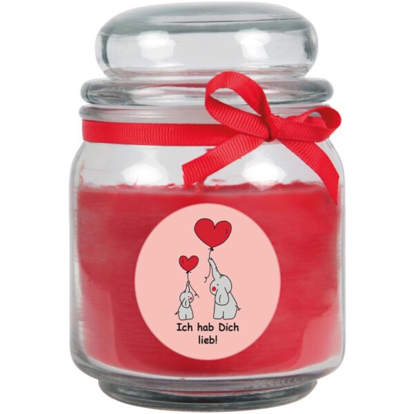 HS Candle Duftkerze & Bonbon Glas Comic Rot Rose