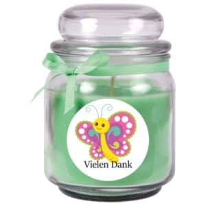 HS Candle Duftkerze & Bonbon Glas Danke Grün Kokos