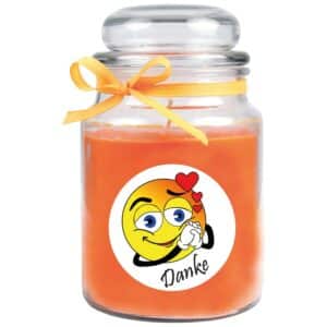 HS Candle Duftkerze & Bonbon Glas Danke Honigmelone Orange