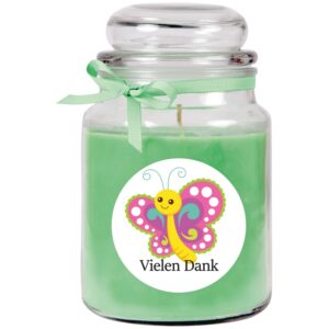 HS Candle Duftkerze & Bonbon Glas Danke Kokos Grün