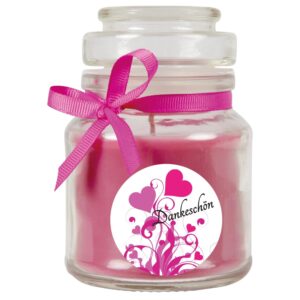 HS Candle Duftkerze & Bonbon Glas Danke Lila Lavendel