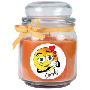 HS Candle Duftkerze & Bonbon Glas Danke Orange Honigmelone
