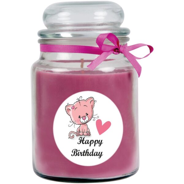 HS Candle Duftkerze & Bonbon Glas Geburtstag Lila Lavendel