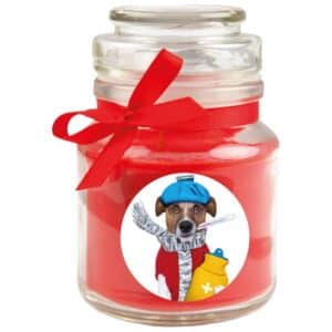 HS Candle Duftkerze & Bonbon Glas Genesung Rot Rose
