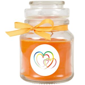 HS Candle Duftkerze & Bonbon Glas Herzen Honigmelone Orange