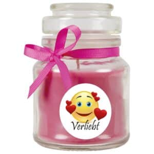 HS Candle Duftkerze & Bonbon Glas Herzen Lavendel Lila