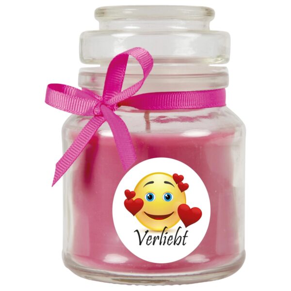 HS Candle Duftkerze & Bonbon Glas Herzen Lavendel Lila