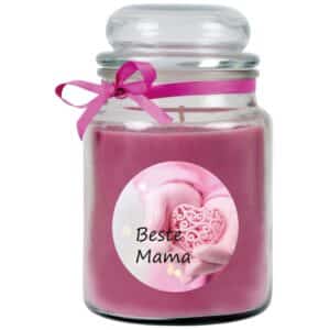 HS Candle Duftkerze & Bonbon Glas Muttertag Lila Lavendel