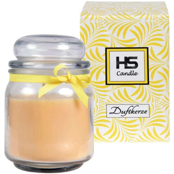 HS Candle Duftkerze & Bonbon Glas Ø9cm Vanille