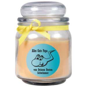 HS Candle Duftkerze & Bonbon Glas Vatertag Gelb Vanille
