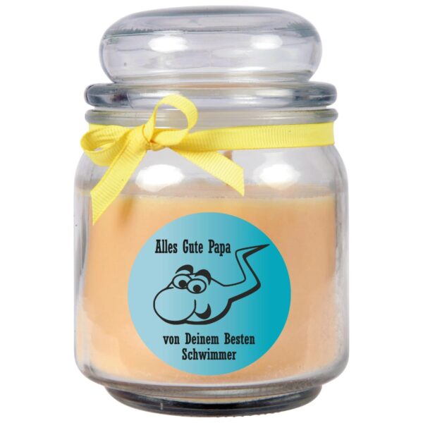 HS Candle Duftkerze & Bonbon Glas Vatertag Gelb Vanille