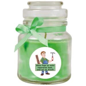 HS Candle Duftkerze & Bonbon Glas Vatertag Kokos Grün