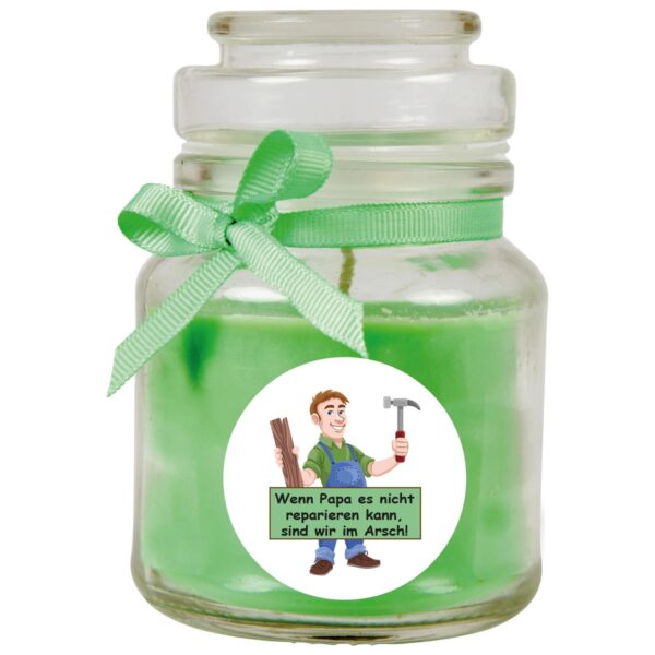 HS Candle Duftkerze & Bonbon Glas Vatertag Kokos Grün