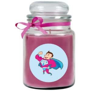 HS Candle Duftkerze & Bonbon Glas Vatertag Lavendel Lila