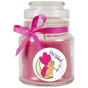 HS Candle Duftkerze & Bonbon Glas Viel Glück Lavendel Lila