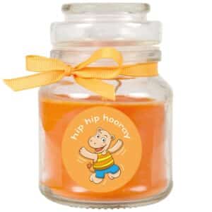 HS Candle Duftkerze & Glas Comic Honigmelone Orange