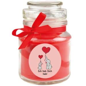 HS Candle Duftkerze & Glas Comic Rose Rot