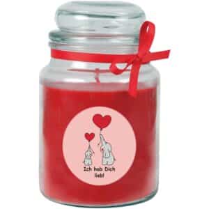 HS Candle Duftkerze & Glas Comic Rot Rose