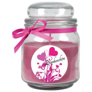 HS Candle Duftkerze & Glas Danke Lila Lavendel