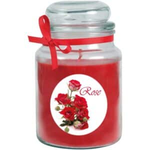 HS Candle Duftkerze & Glas Duft Bild Bonbon Ø10 cm Rose