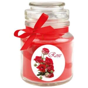 HS Candle Duftkerze & Glas Duft Bild Bonbon Ø7 cm Rose