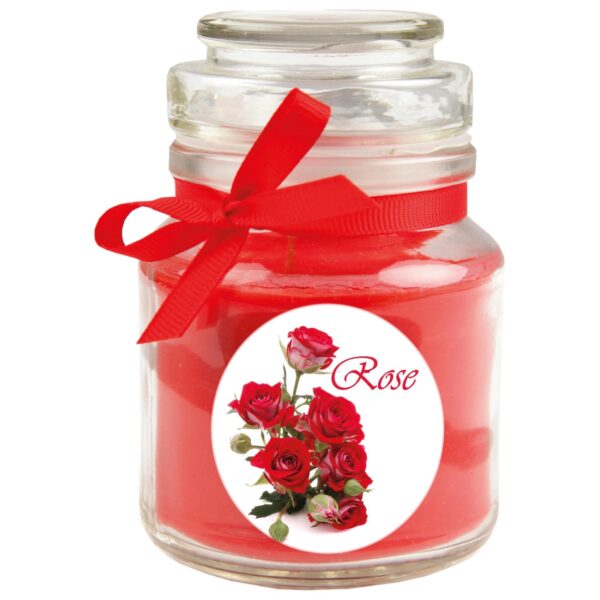 HS Candle Duftkerze & Glas Duft Bild Bonbon Ø7 cm Rose