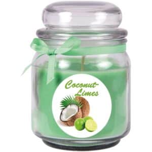 HS Candle Duftkerze & Glas Duft Bild Bonbon Ø9 cm Coconut Limes