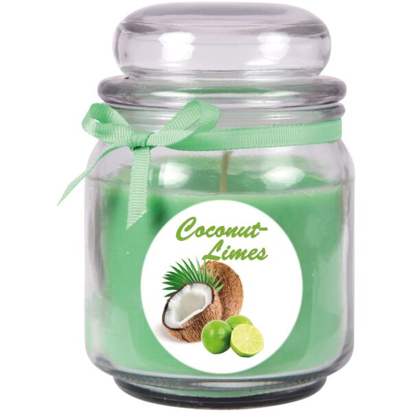 HS Candle Duftkerze & Glas Duft Bild Bonbon Ø9 cm Coconut Limes