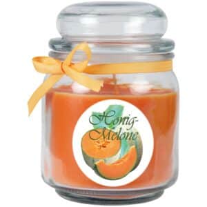 HS Candle Duftkerze & Glas Duft Bild Bonbon Ø9 cm Honigmelone