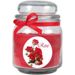 HS Candle Duftkerze & Glas Duft Bild Bonbon Ø9 cm Rose