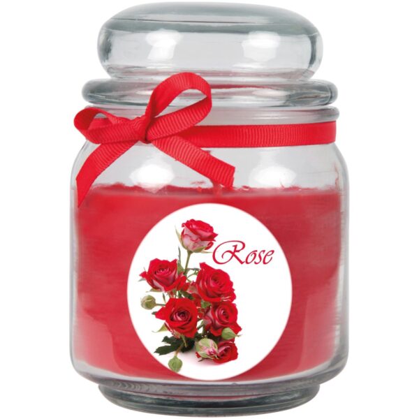 HS Candle Duftkerze & Glas Duft Bild Bonbon Ø9 cm Rose