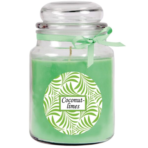 HS Candle Duftkerze & Glas Duft Schriftzug Bonbon Ø10 cm Coconut Limes