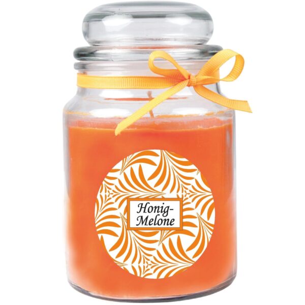 HS Candle Duftkerze & Glas Duft Schriftzug Bonbon Ø10 cm Honigmelone