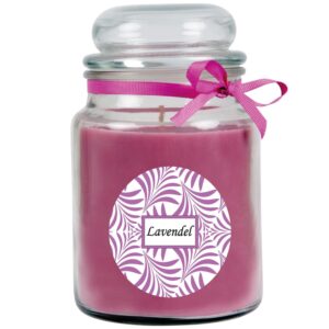 HS Candle Duftkerze & Glas Duft Schriftzug Bonbon Ø10 cm Lavendel