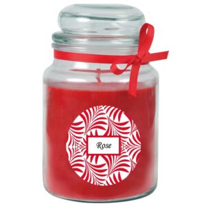 HS Candle Duftkerze & Glas Duft Schriftzug Bonbon Ø10 cm Rose