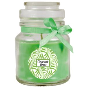HS Candle Duftkerze & Glas Duft Schriftzug Bonbon Ø7 cm Coconut Limes