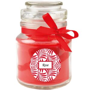 HS Candle Duftkerze & Glas Duft Schriftzug Bonbon Ø7 cm Rose