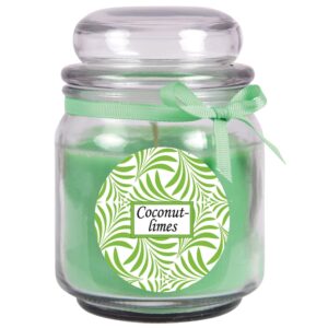 HS Candle Duftkerze & Glas Duft Schriftzug Bonbon Ø9 cm Coconut Limes